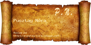 Pusztay Nóra névjegykártya