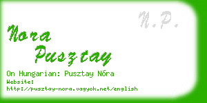 nora pusztay business card